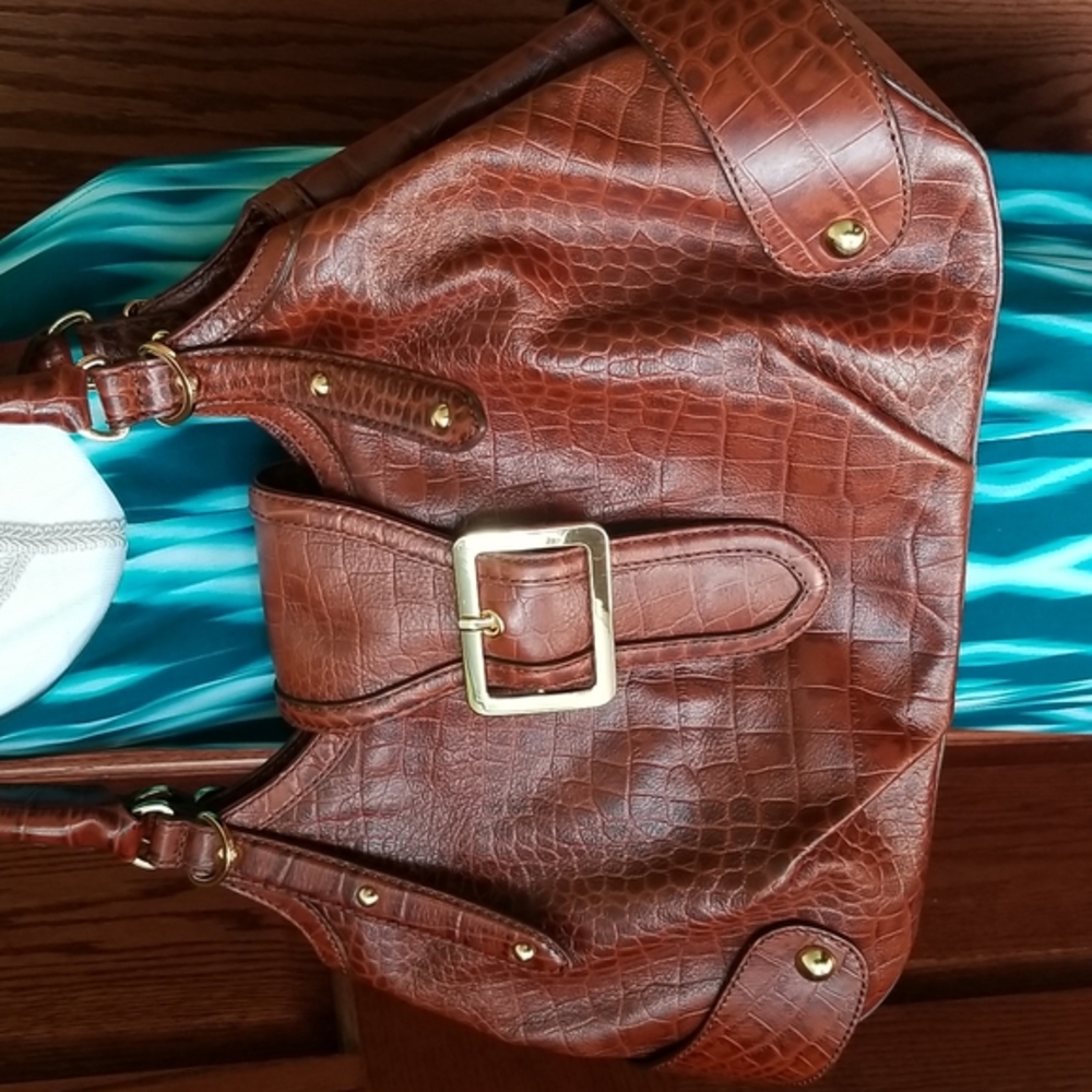 NEW LISTING! MAXX New York Croc Embossed Shoulder Bag
